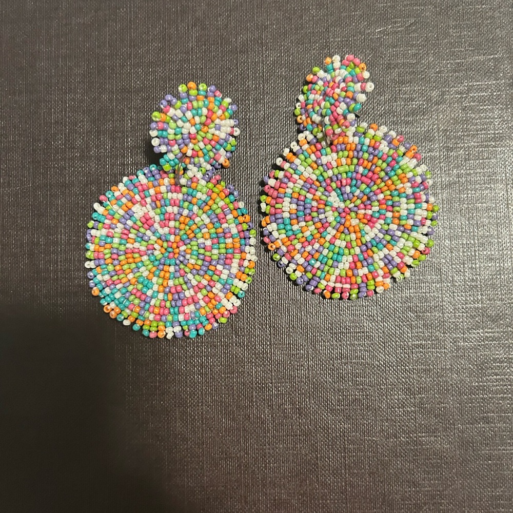 Rainbow sequin disc earrings